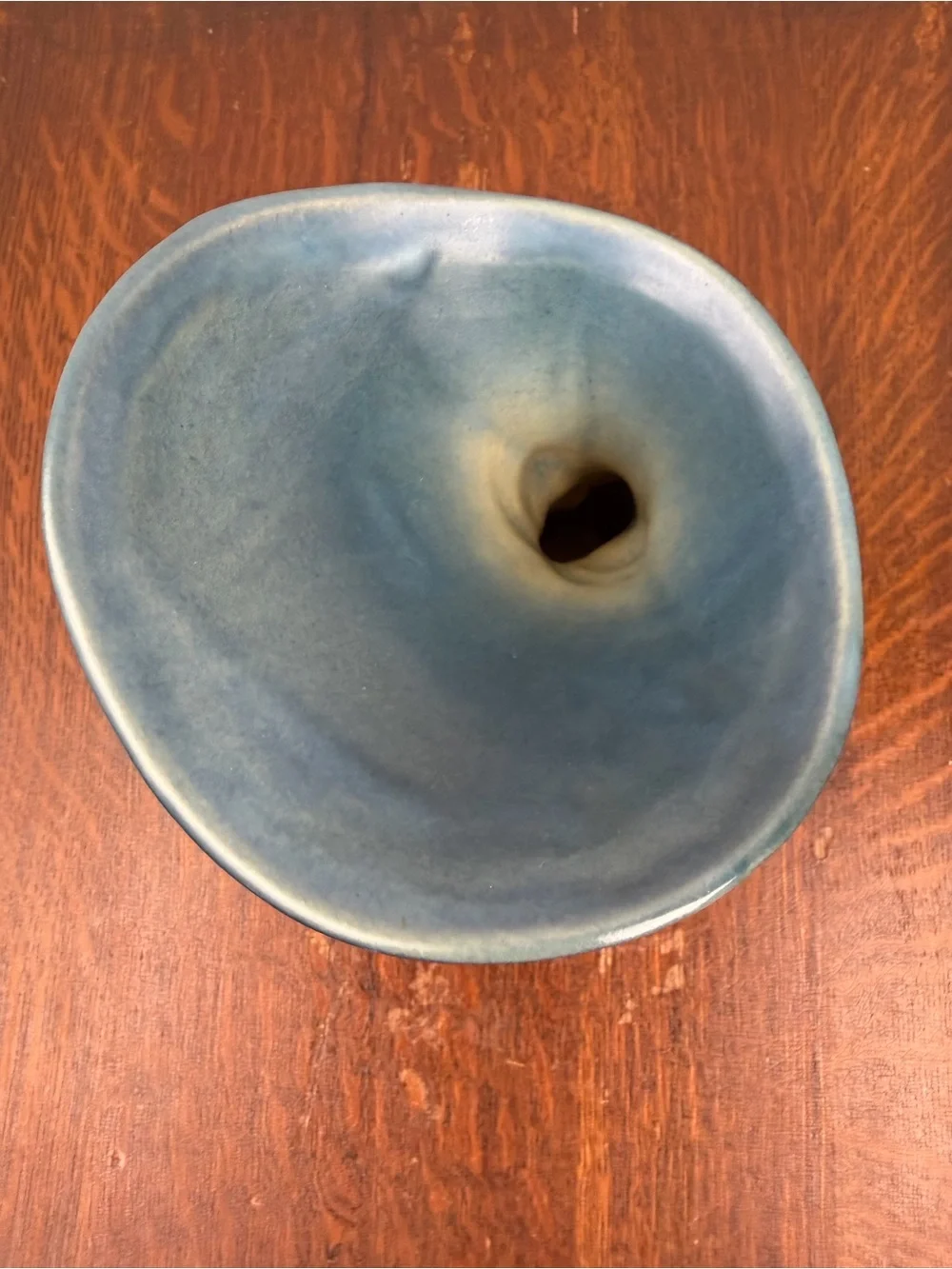 Vintage Roseville Zephyr Lily 203-6 Blue Cornucopia Vase 1946 Art Pottery